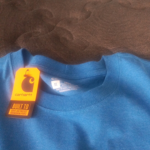 Carhartt Mens Pocket T-Shirt Blue Loose Fit Heavyweight Size XL NWT - Picture 5 of 11